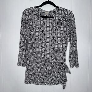Chico’s Women’s Side Tie Geo Top Size 0, Small NWT